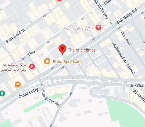 خريطة موقع The One Clinics في سيدي جابر بالإسكندرية